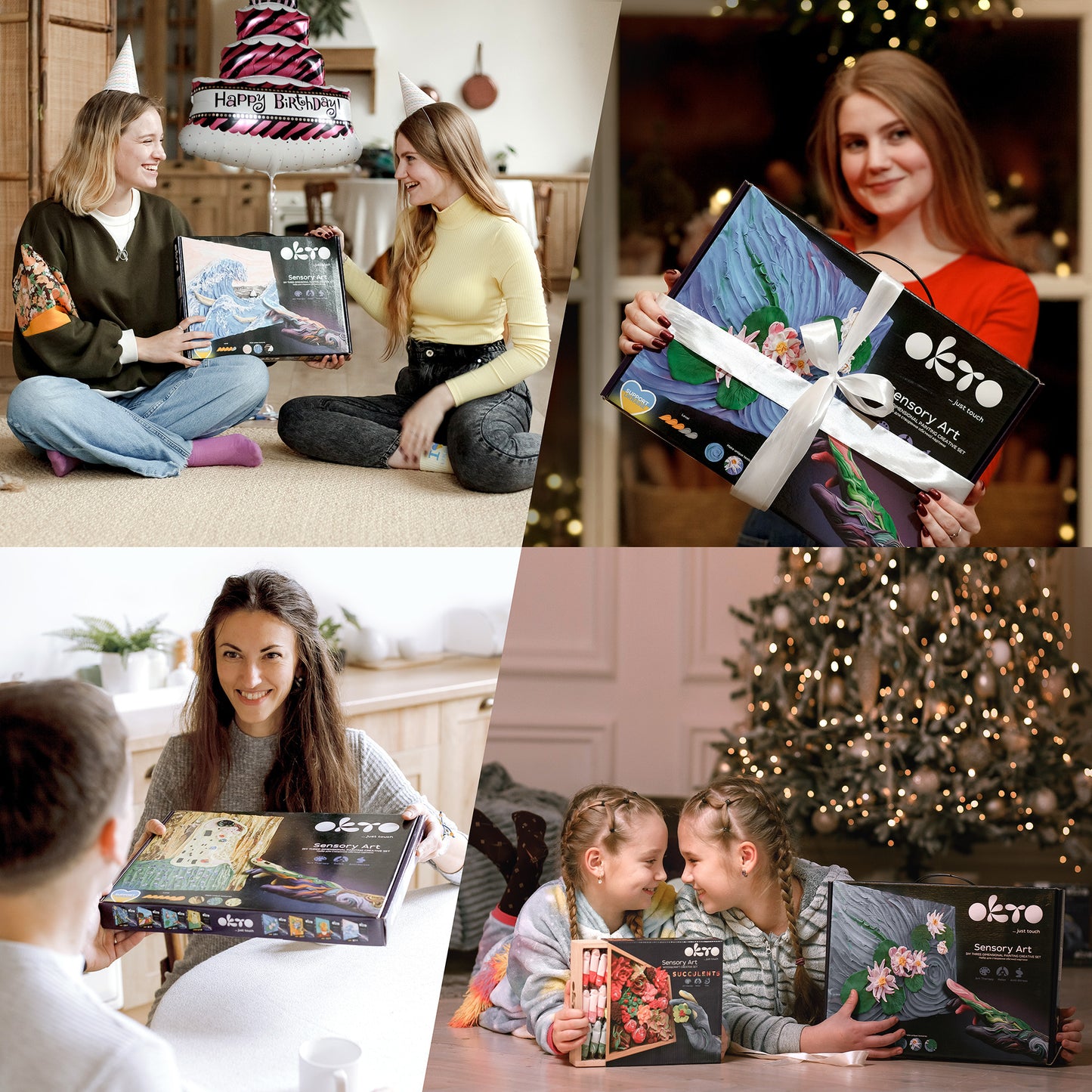 OKTO Sensory Art 3D Painting “The Kiss” – 11.8” x 15.7” Canvas Kit