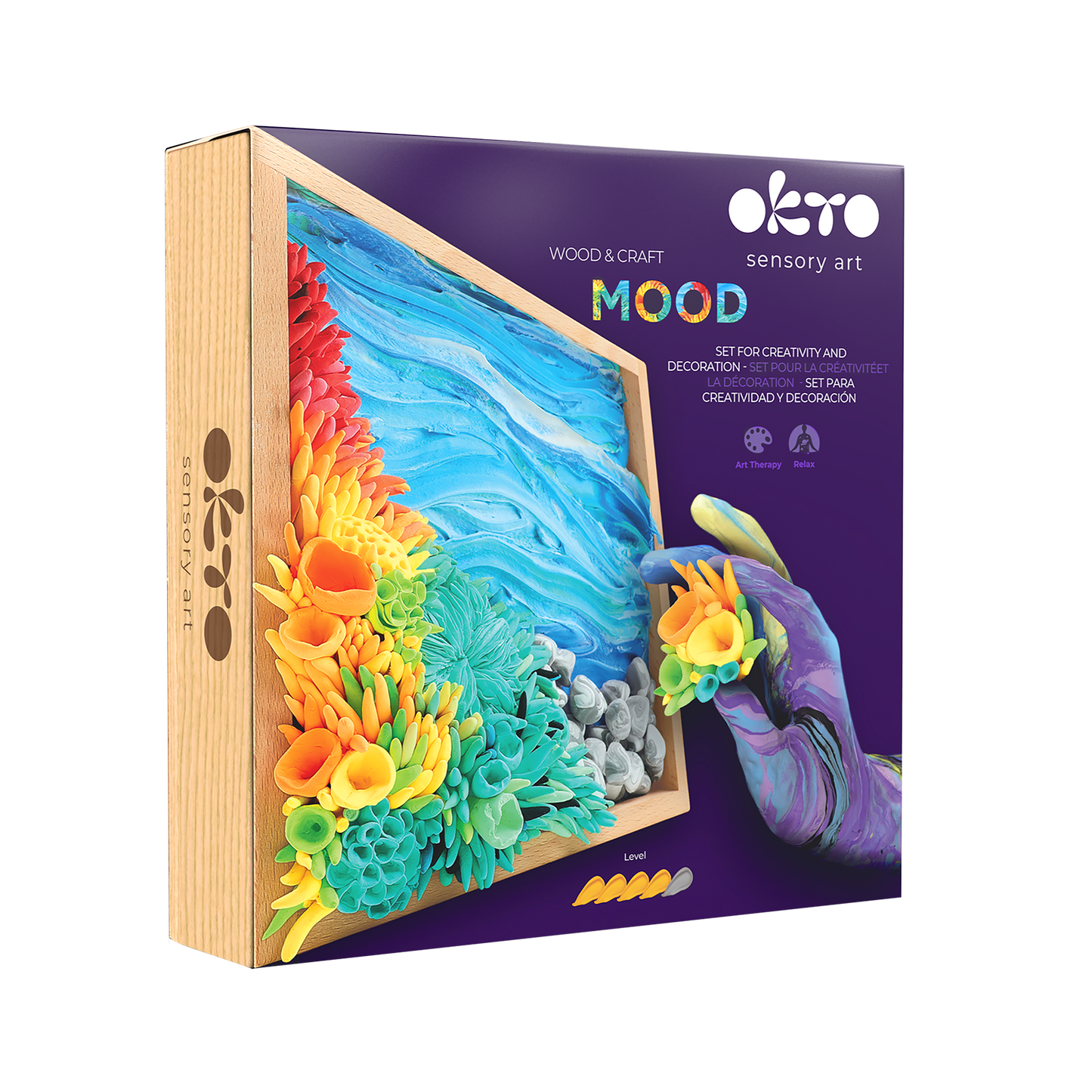 OKTO Air-Dry Clay 3D Painting Kit – Mood Ocean Calm (8.3 x 8.3 in)