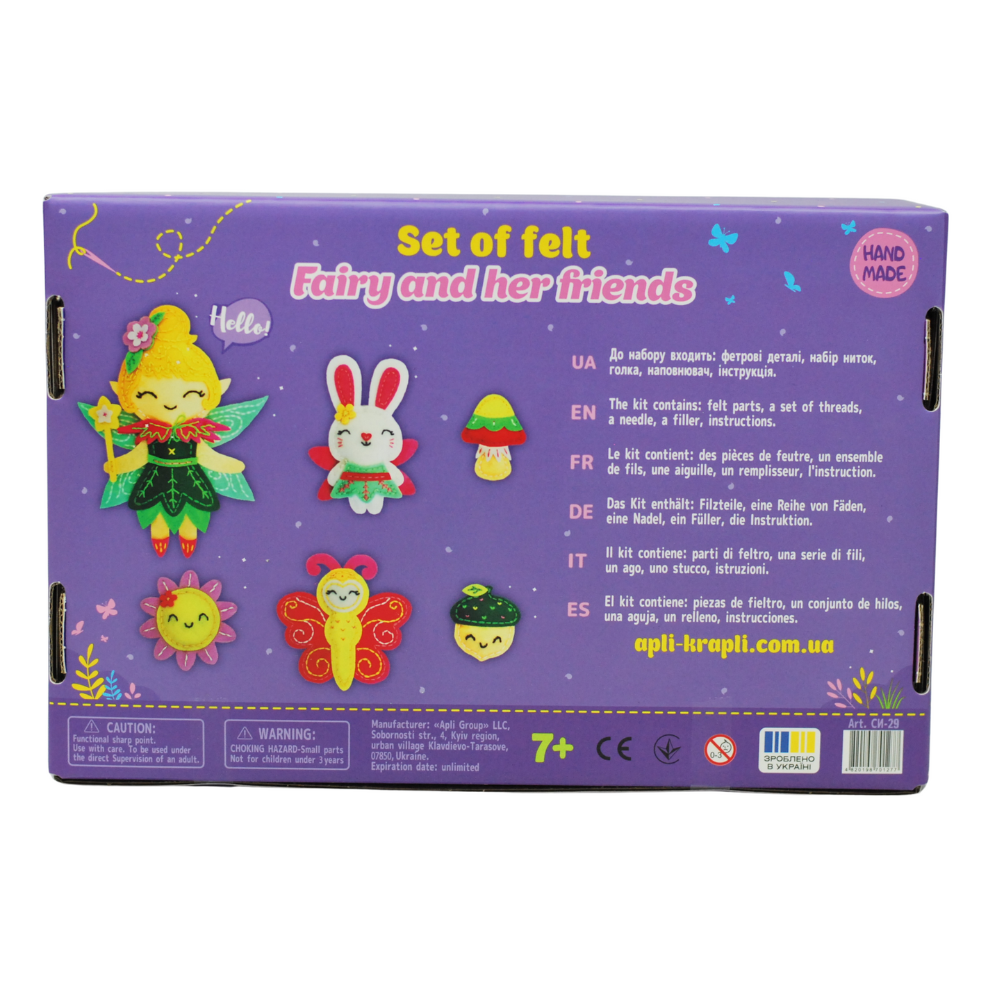 APLI Krapli - APLI Krapli Sewyourself Felt Toy Kit The Little Fairy And Friends Precut Felt Stuffing Thread & Safe Needle Ages 6+