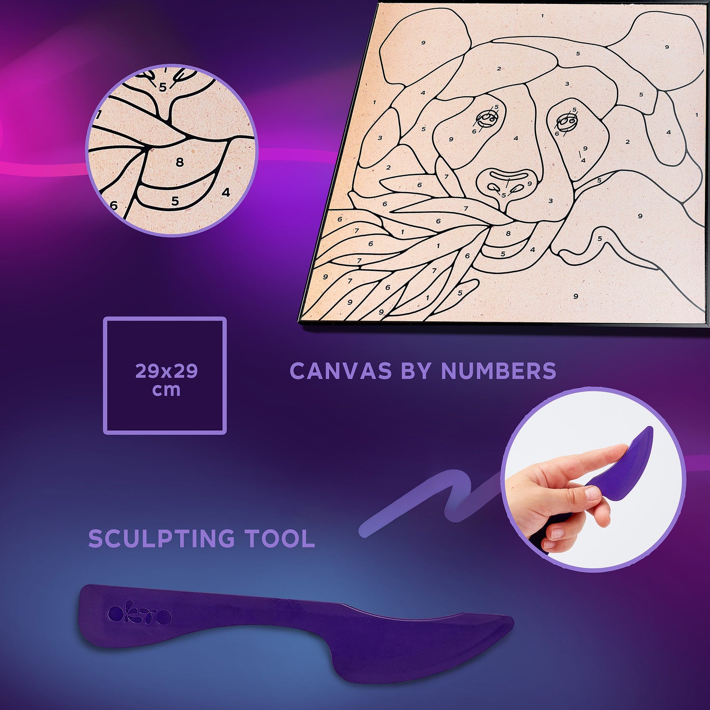 OKTO Clay-by-Numbers Kit – “Panda” (11.4” x 11.4”)