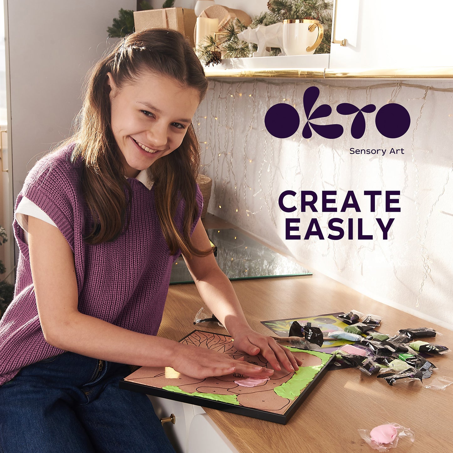 OKTO Clay-by-Numbers Kit – “Panda” (11.4” x 11.4”)