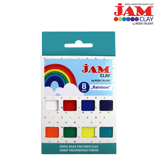 Polimer clay, set "Rainbow", 8x20g, Jam Clay, ROSA TALENT