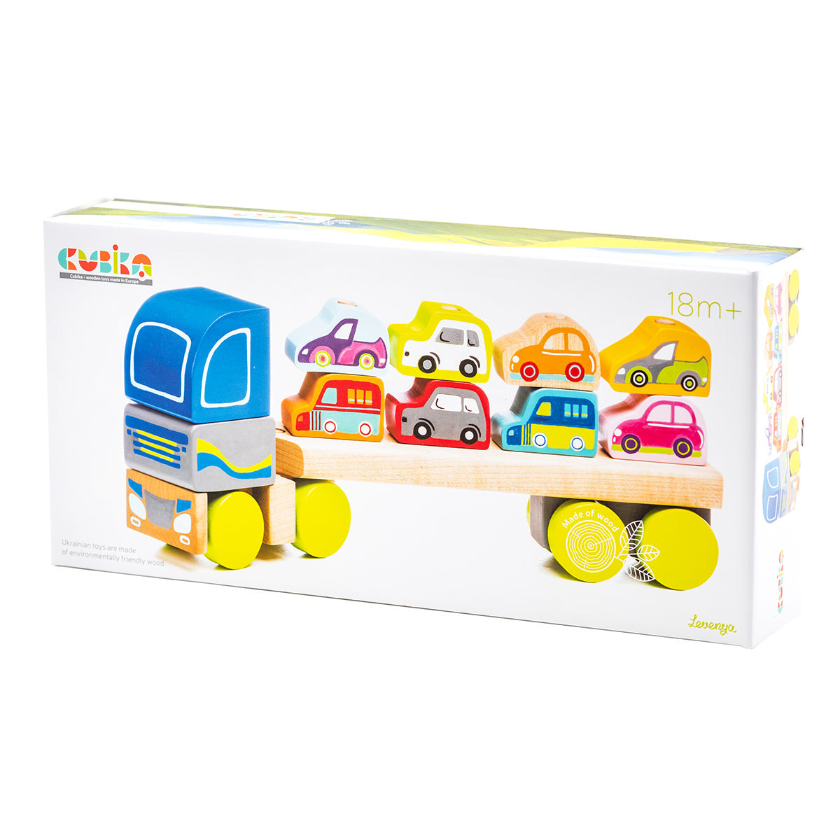 Wise Elk/Cubika Wooden Toy - Truck with Cars LM-12