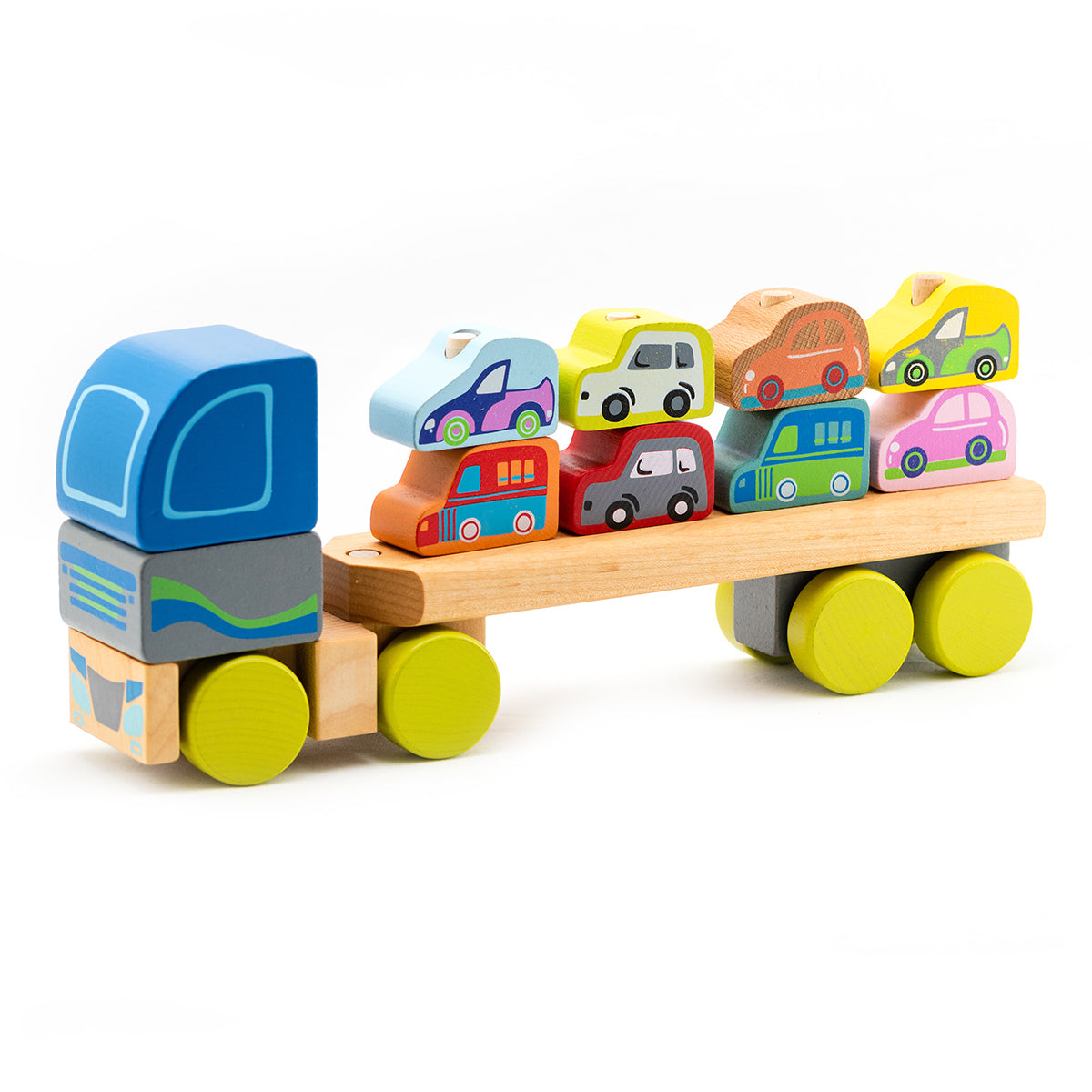 Wise Elk/Cubika Wooden Toy - Truck with Cars LM-12