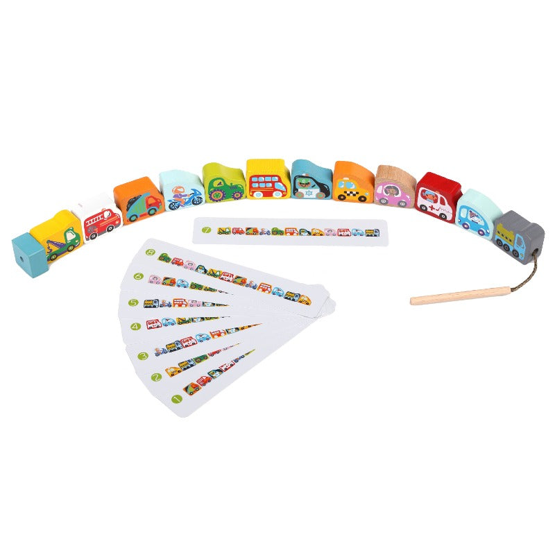Wise Elk/Cubika Wooden Lacing Toy - Flying Cars