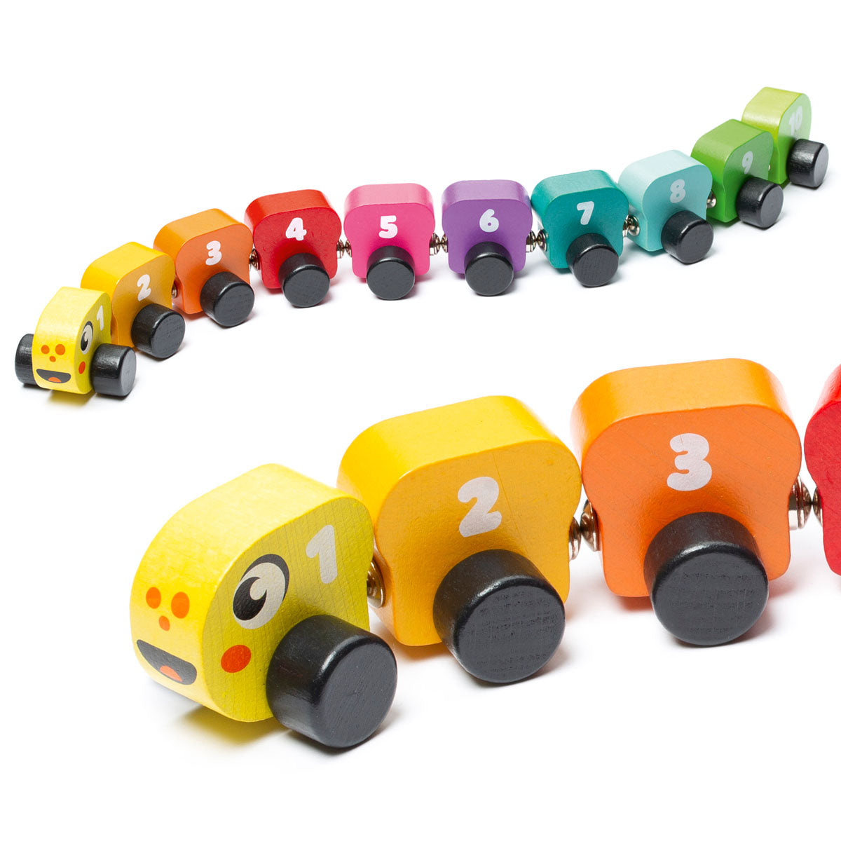 Wise Elk/Cubika Wooden Toy - Rainbow Caterpillar