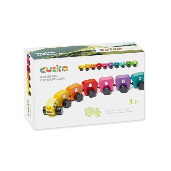 Wise Elk/Cubika Wooden Toy - Rainbow Caterpillar