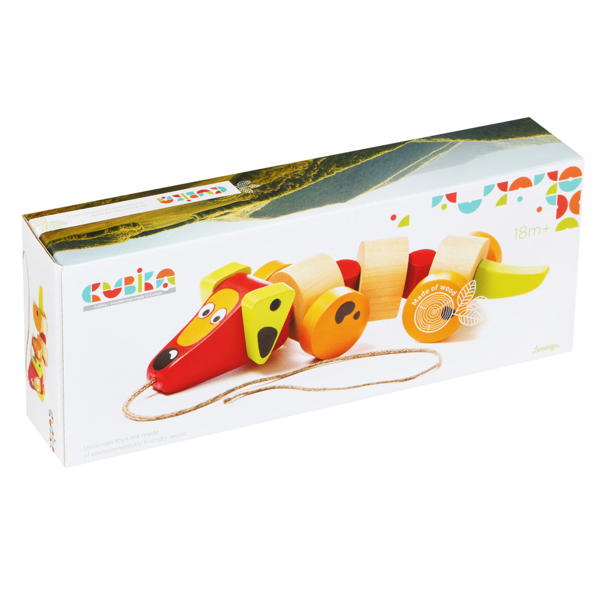 Wise Elk/Cubika Wooden Push&Pull Toy - Sausage Dog