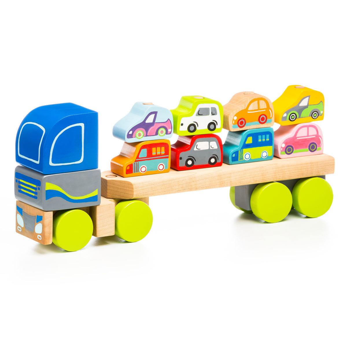 Wise Elk/Cubika Wooden Toy - Truck with Cars LM-12