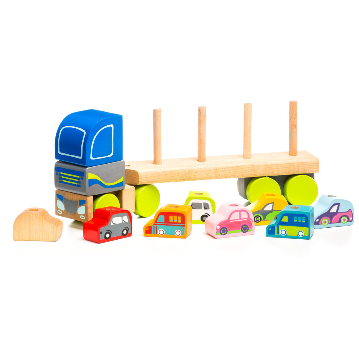 Wise Elk/Cubika Wooden Toy - Truck with Cars LM-12