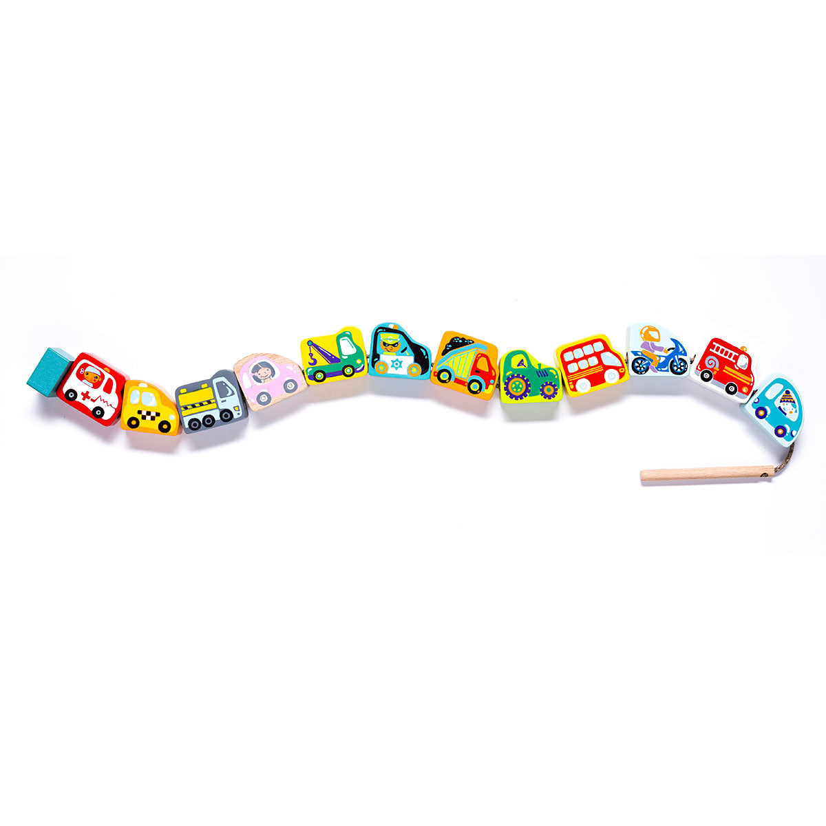 Wise Elk/Cubika Wooden Lacing Toy - Flying Cars