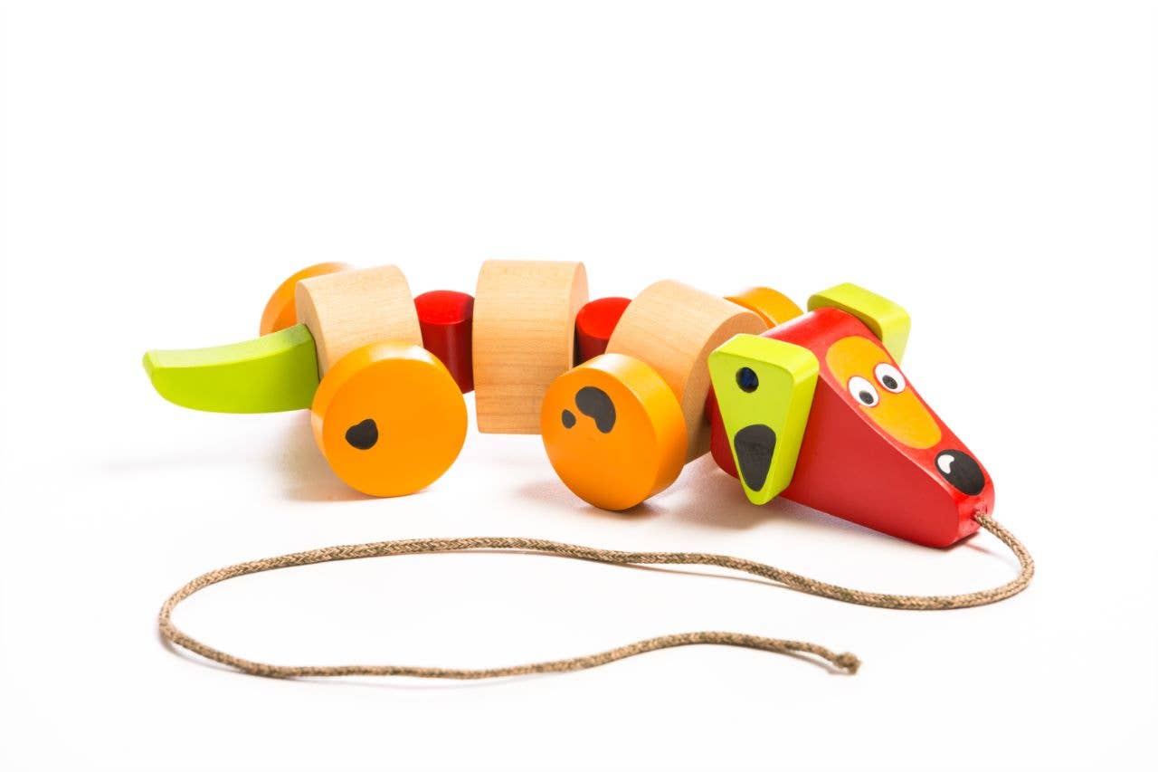 Wise Elk/Cubika Wooden Push&Pull Toy - Sausage Dog