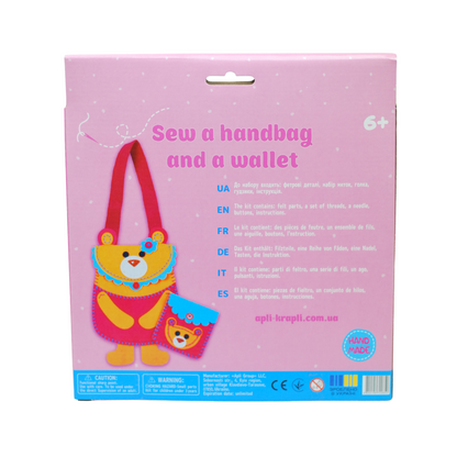 APLI Krapli - APLI Krapli Sewing Patterns Bag & Keychain Bear Printable Templates Materials Not Included Ages 10+