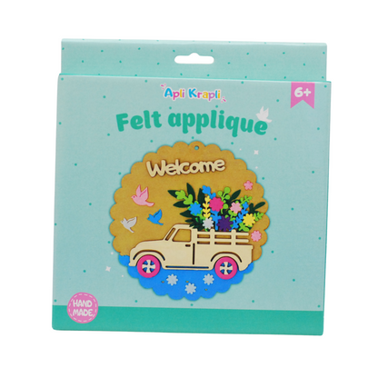APLI Krapli - APLI Krapli Felt Applique Kit Welcome Kids Sewing Craft Precut Felt & Safe Needle Ages 6+