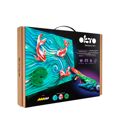 OKTO Sensory Art 3D Painting “Koi Carps” – 11.8” x 15.7” Canvas Kit