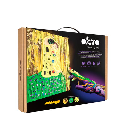 OKTO Sensory Art 3D Painting “The Kiss” – 11.8” x 15.7” Canvas Kit