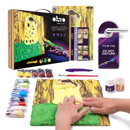 OKTO Sensory Art 3D Painting “The Kiss” – 11.8” x 15.7” Canvas Kit