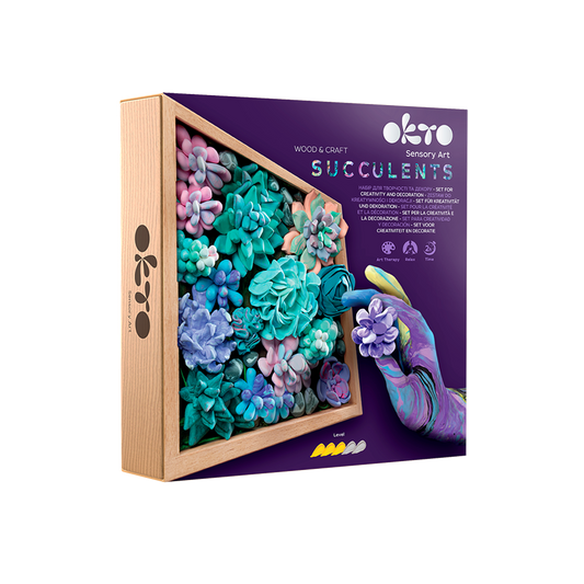 OKTO Sensory Art 3D Woodcraft “Tenderness” – Succulent Craft Kit