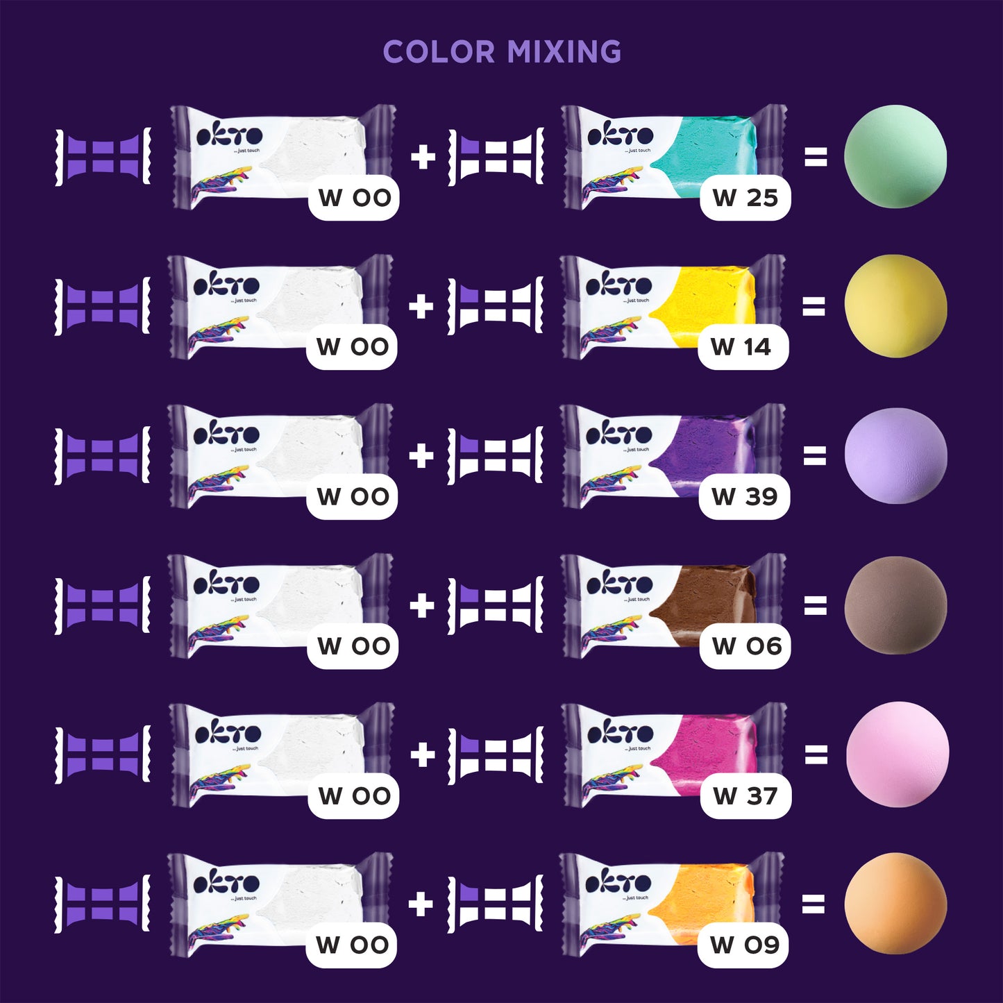 OKTO Colors Air Clay (L) — 30 Sticks — Refill — Ages 14+