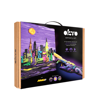OKTO 3D Clay Painting — New York Skyline (≈16×12 in) — Ages 14+