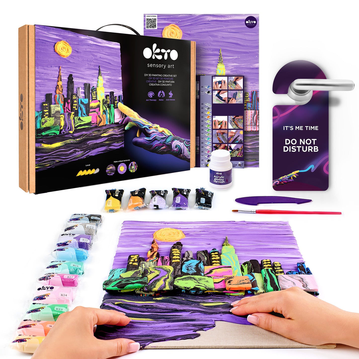 OKTO 3D Clay Painting — New York Skyline (≈16×12 in) — Ages 14+