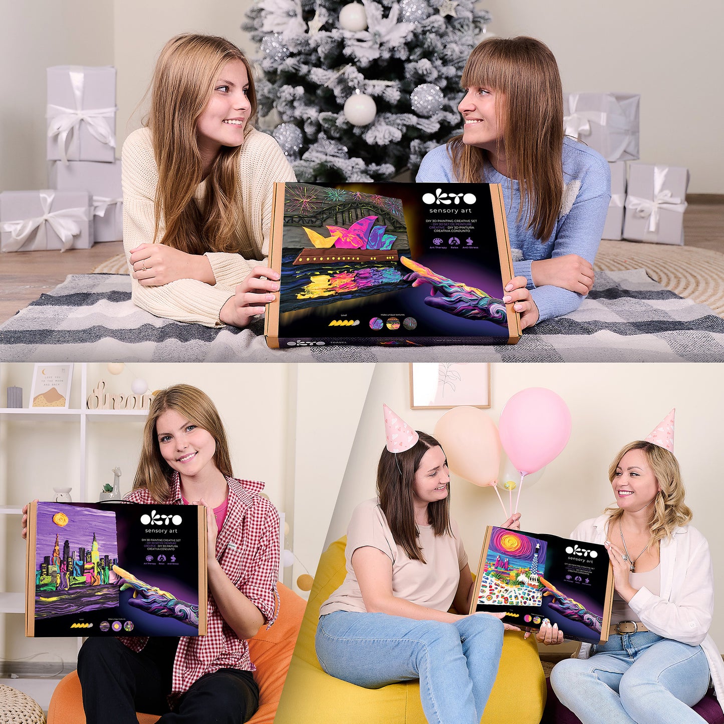 OKTO 3D Clay Painting — New York Skyline (≈16×12 in) — Ages 14+