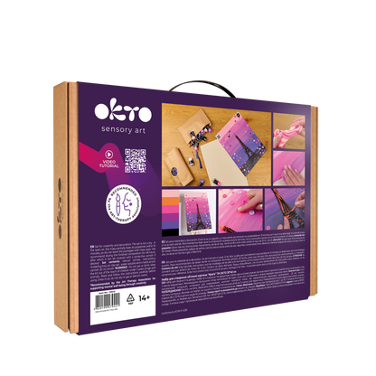 OKTO 3D Clay Painting — Paris Skyline  (≈16×12 in) — Ages 14+