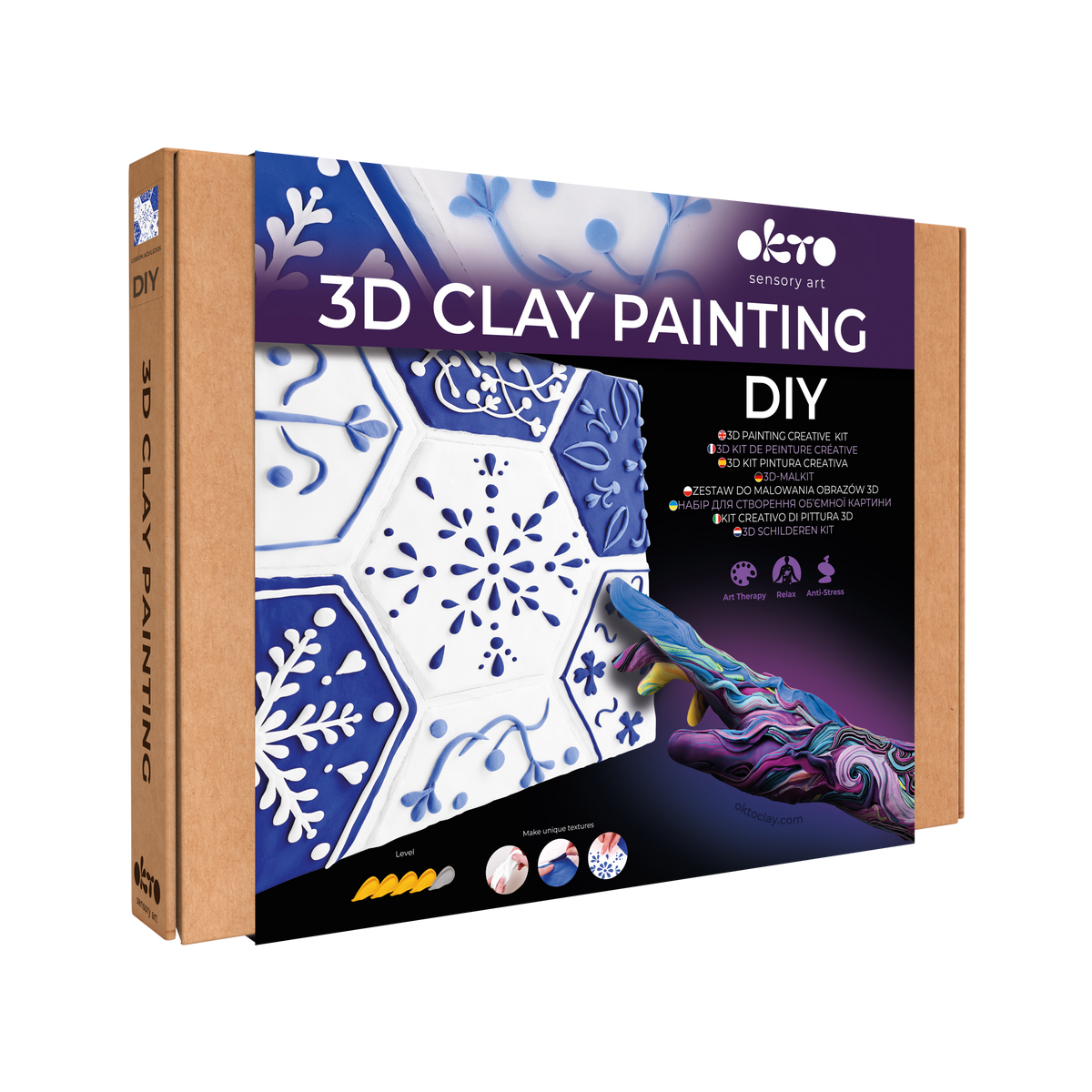 OKTO 3D Clay Painting — Tiles Lisbon Azulejos  (≈16×12 in) — Ages 14+