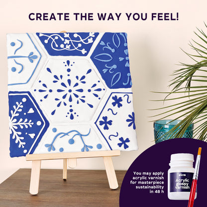 OKTO 3D Clay Painting — Tiles Lisbon Azulejos  (≈16×12 in) — Ages 14+