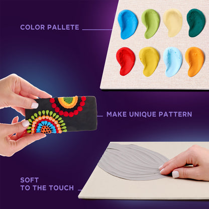 OKTO 3D Clay Painting — Tiles Patchwork Garden (≈16×12 in) — Ages 14+