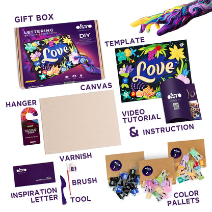 OKTO 3D Clay Painting — Lettering Love (≈16×12 in) — Ages 14+