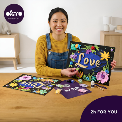 OKTO 3D Clay Painting — Lettering Love (≈16×12 in) — Ages 14+