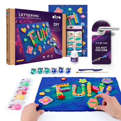 OKTO 3D Clay Painting — Lettering Fun (≈16×12 in) — Ages 14+