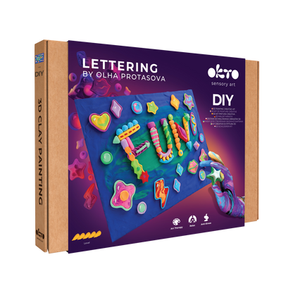 OKTO 3D Clay Painting — Lettering Fun (≈16×12 in) — Ages 14+