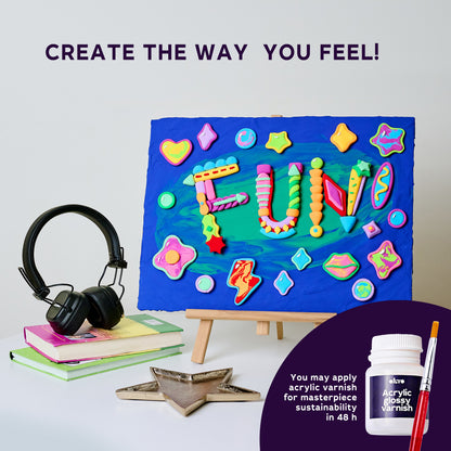 OKTO 3D Clay Painting — Lettering Fun (≈16×12 in) — Ages 14+
