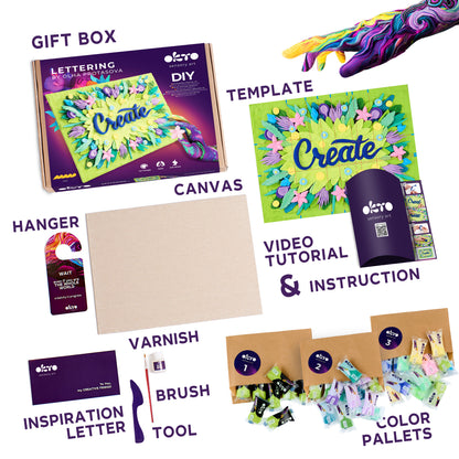 OKTO 3D Clay Painting — Lettering Create (≈16×12 in) — Ages 14+