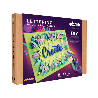 OKTO 3D Clay Painting — Lettering Create (≈16×12 in) — Ages 14+