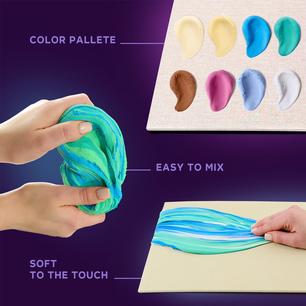 OKTO 3D Clay Painting — Lettering Calm (≈16×12 in) — Ages 14+