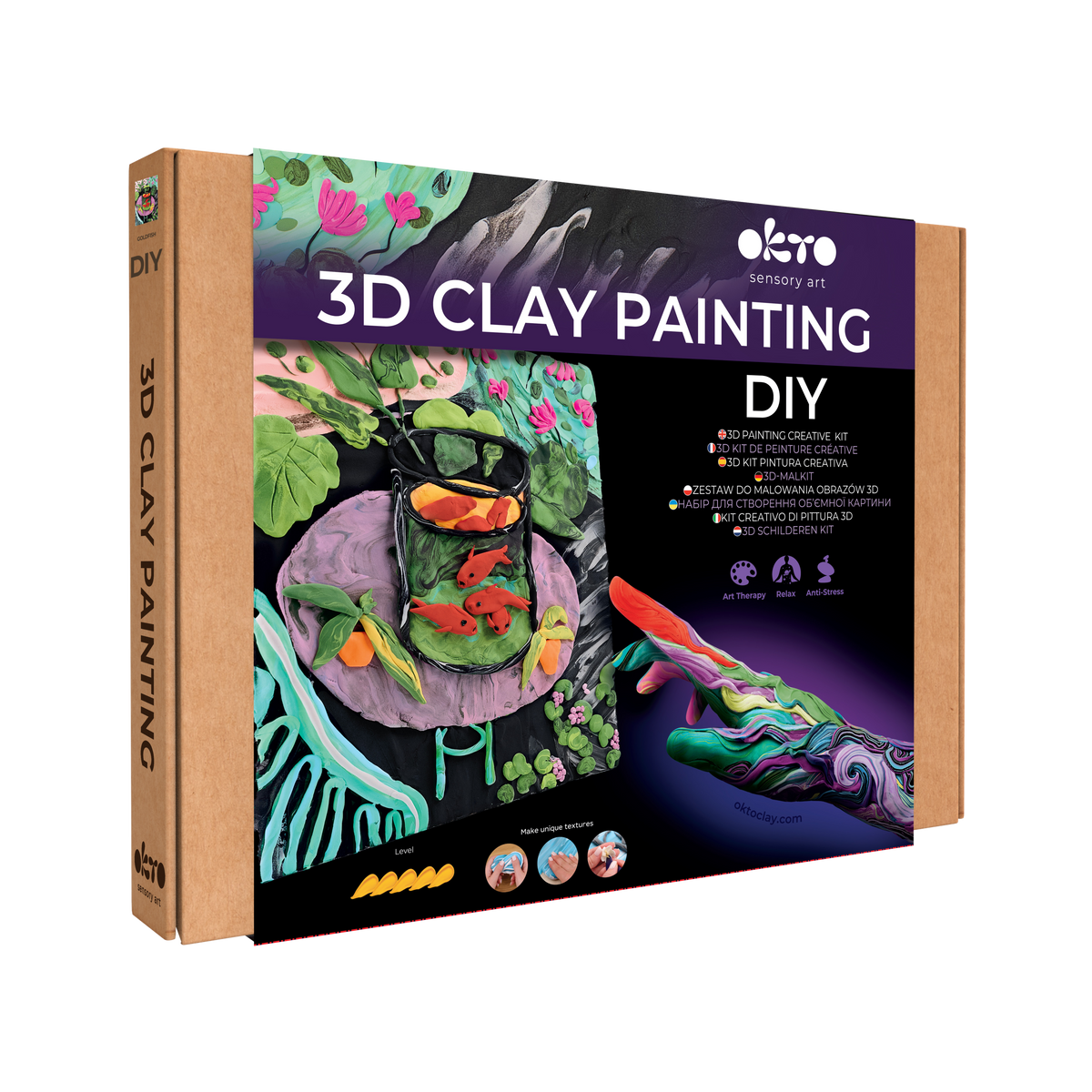 OKTO 3D Clay Painting — Goldfish  (≈16×12 in) — Ages 14+