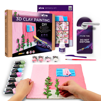 OKTO 3D Clay Painting — Window collection Pink Morning (≈16×12 in) — Ages 14+