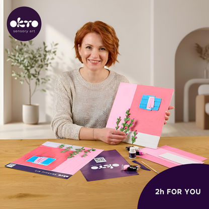 OKTO 3D Clay Painting — Window collection Pink Morning (≈16×12 in) — Ages 14+