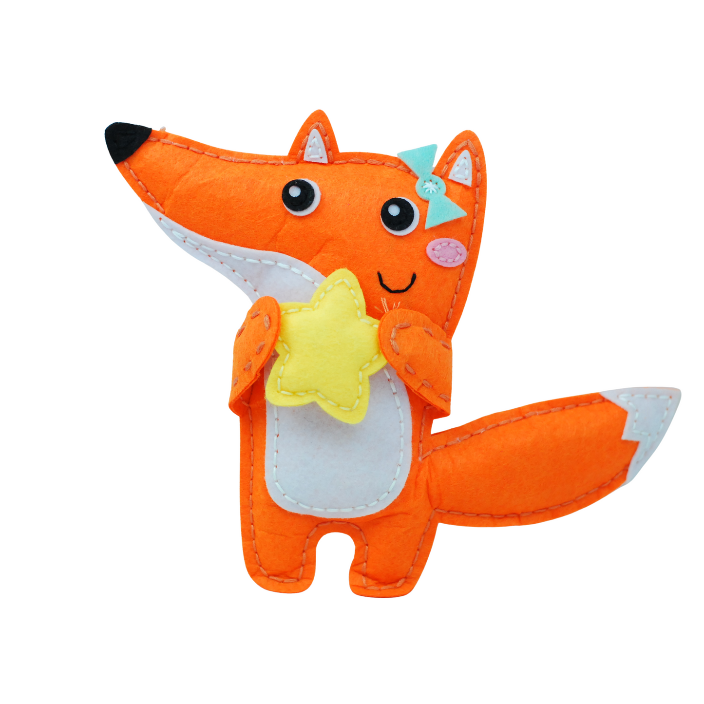 APLI Krapli - APLI Krapli Sewyourself Felt Toy Kit Toy Fox Precut Felt Stuffing Thread & Safe Needle Ages 6+