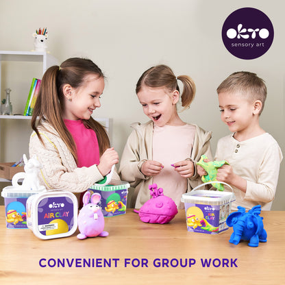 OKTO Air Dry Clay Bucket, 910 ml (31 fl oz) — Red — Ages 8+