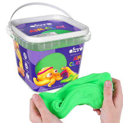 OKTO Air Dry Clay Bucket, 910 ml (31 fl oz) — Green — Ages 8+