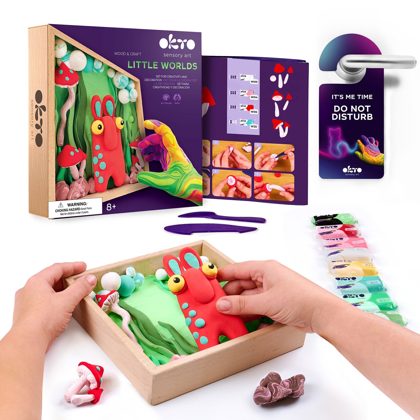 OKTO Little Worlds — Mommy Troll — Foam Air‑Dry Clay Wooden Art Kit (~8.3″ Square) — Ages 8+