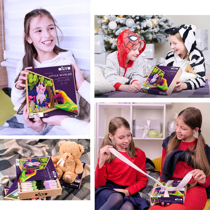 OKTO Little Worlds — Bat — Foam Air‑Dry Clay Wooden Art Kit (~8.3″ Square) — Ages 8+