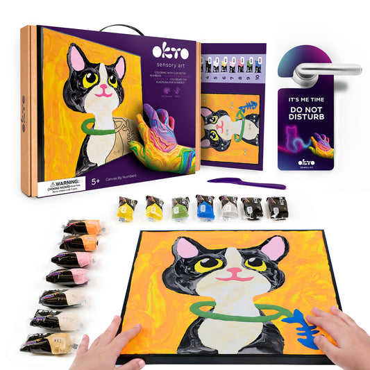 OKTO Clay by Numbers — Cat — (~11.4×11.4 in) — Ages 5+