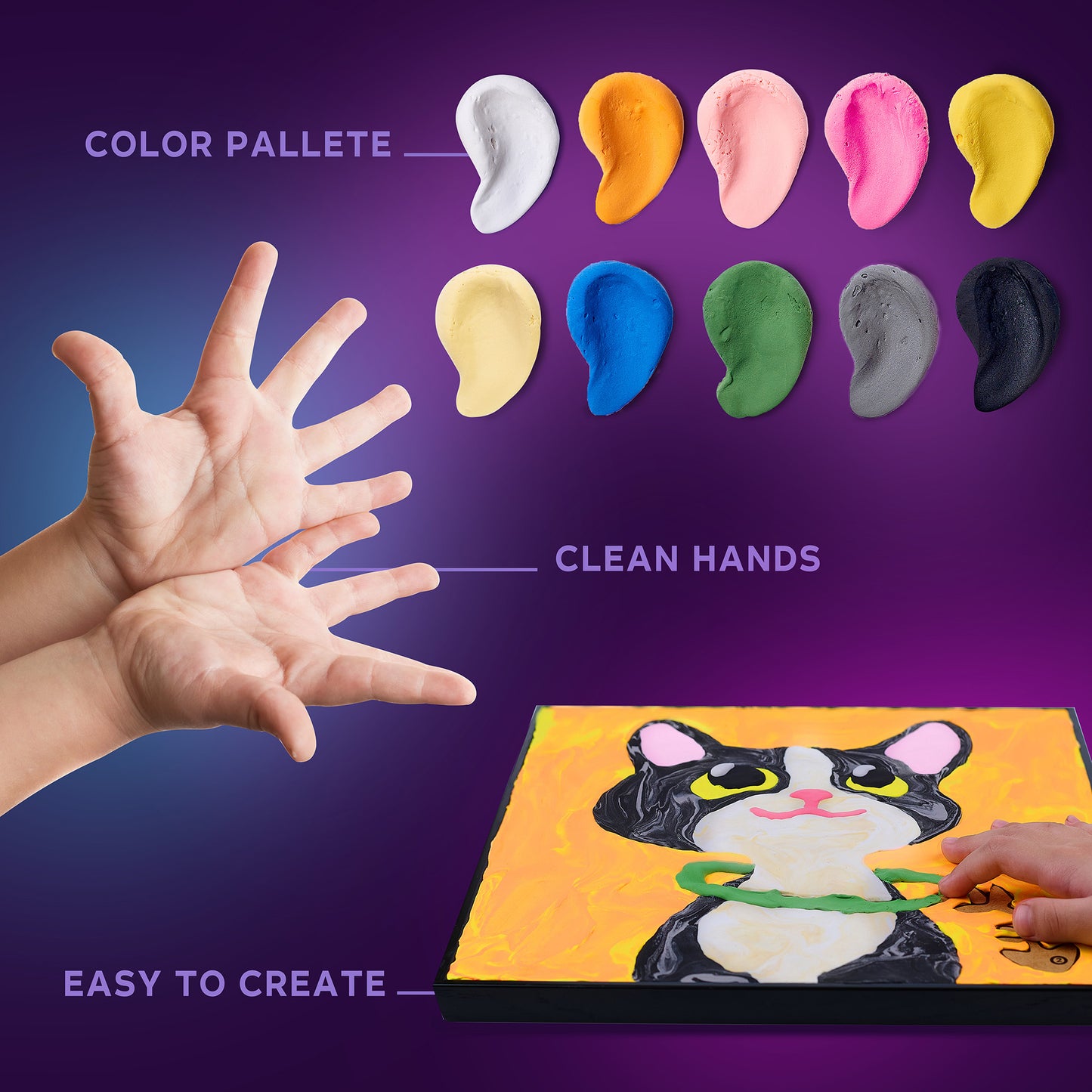 OKTO Clay by Numbers — Cat — (~11.4×11.4 in) — Ages 5+