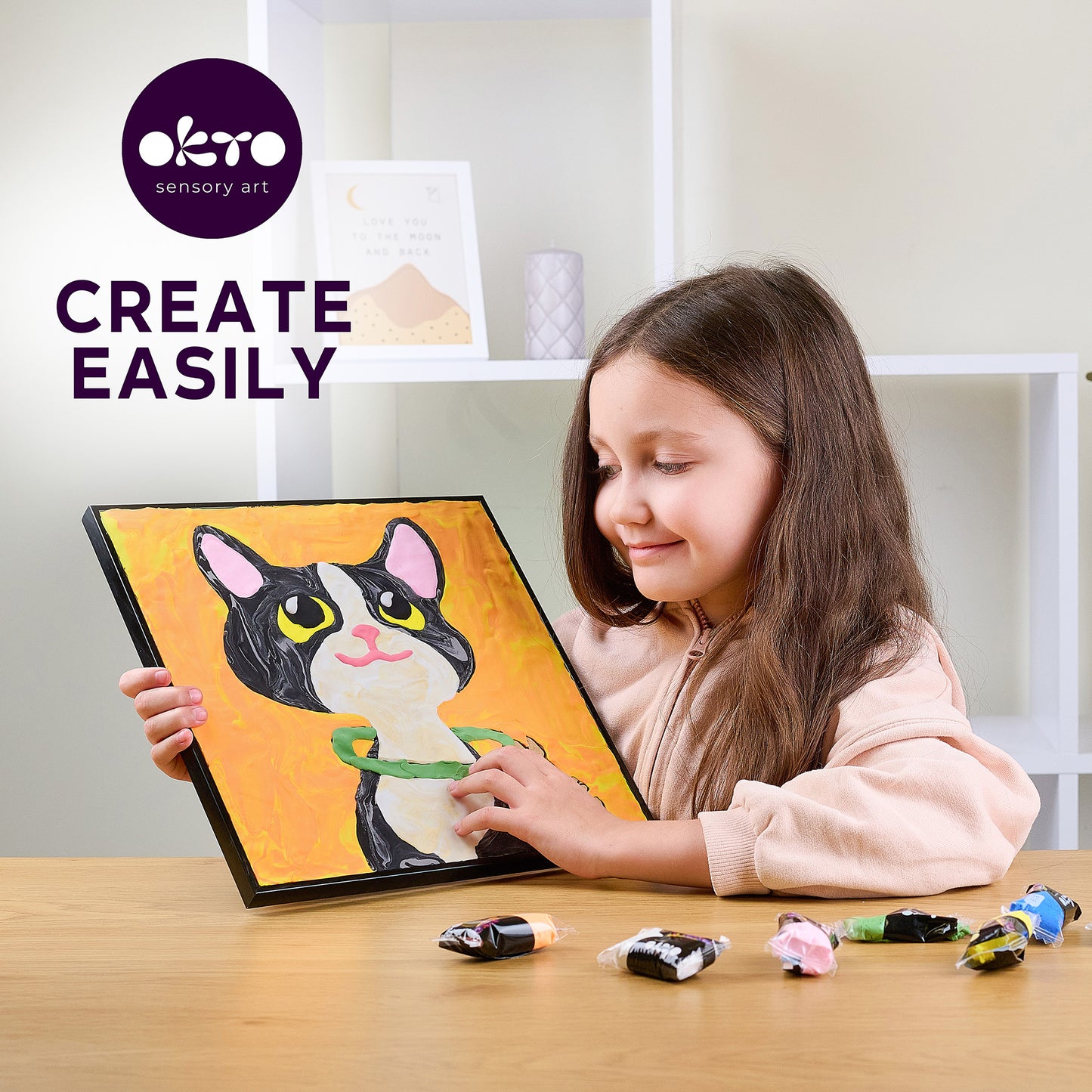 OKTO Clay by Numbers — Cat — (~11.4×11.4 in) — Ages 5+