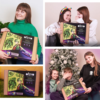 OKTO Manga Elements — Earth — 3D Clay Canvas Kit (11.8×15.7 in) — Ages 10+